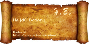 Hajdú Bodony névjegykártya